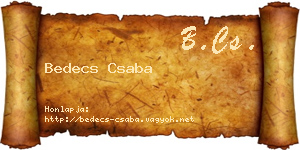 Bedecs Csaba névjegykártya