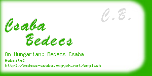 csaba bedecs business card